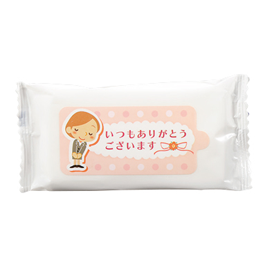 販促品 ノベルティ 景品 記念品 「ありがとう」ミニウェットティッシュ10枚入 「ありがとう」ミニウェットティッシュ10枚入